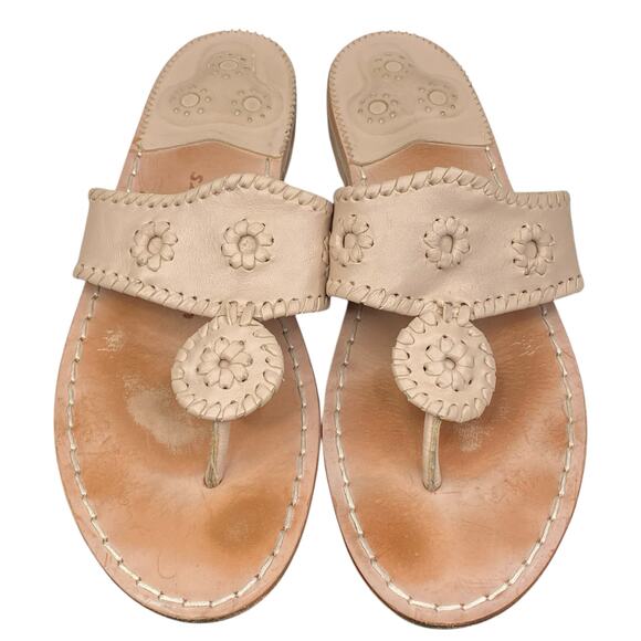 Jack Rogers Women’s Tan Leather Slip On Thong Sandals Size US 9 - Picture 11 of 11